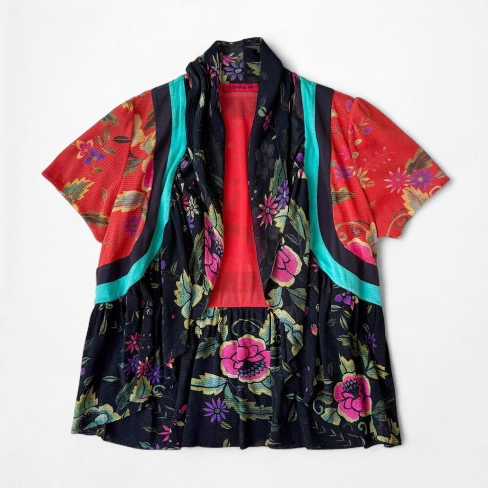 Vivienne Tam Vintage Floral Motif Bolero/Jacket Early 2000's- Stunning! L